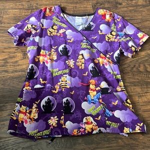 Disney Winnie The Pooh Halloween Scrub Top